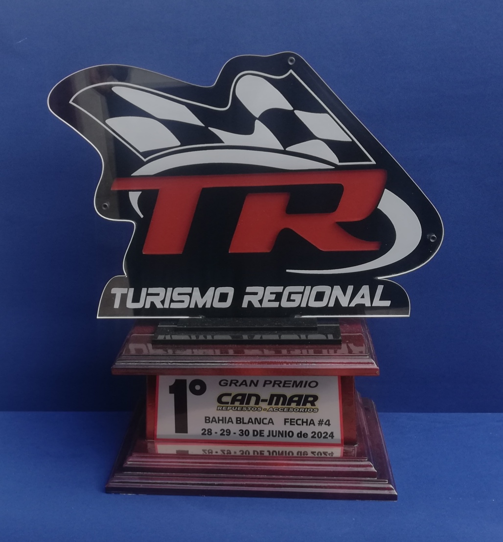 Trofeo-Acrilico-personalizado-doble, triple, base de madera. chapa grabado